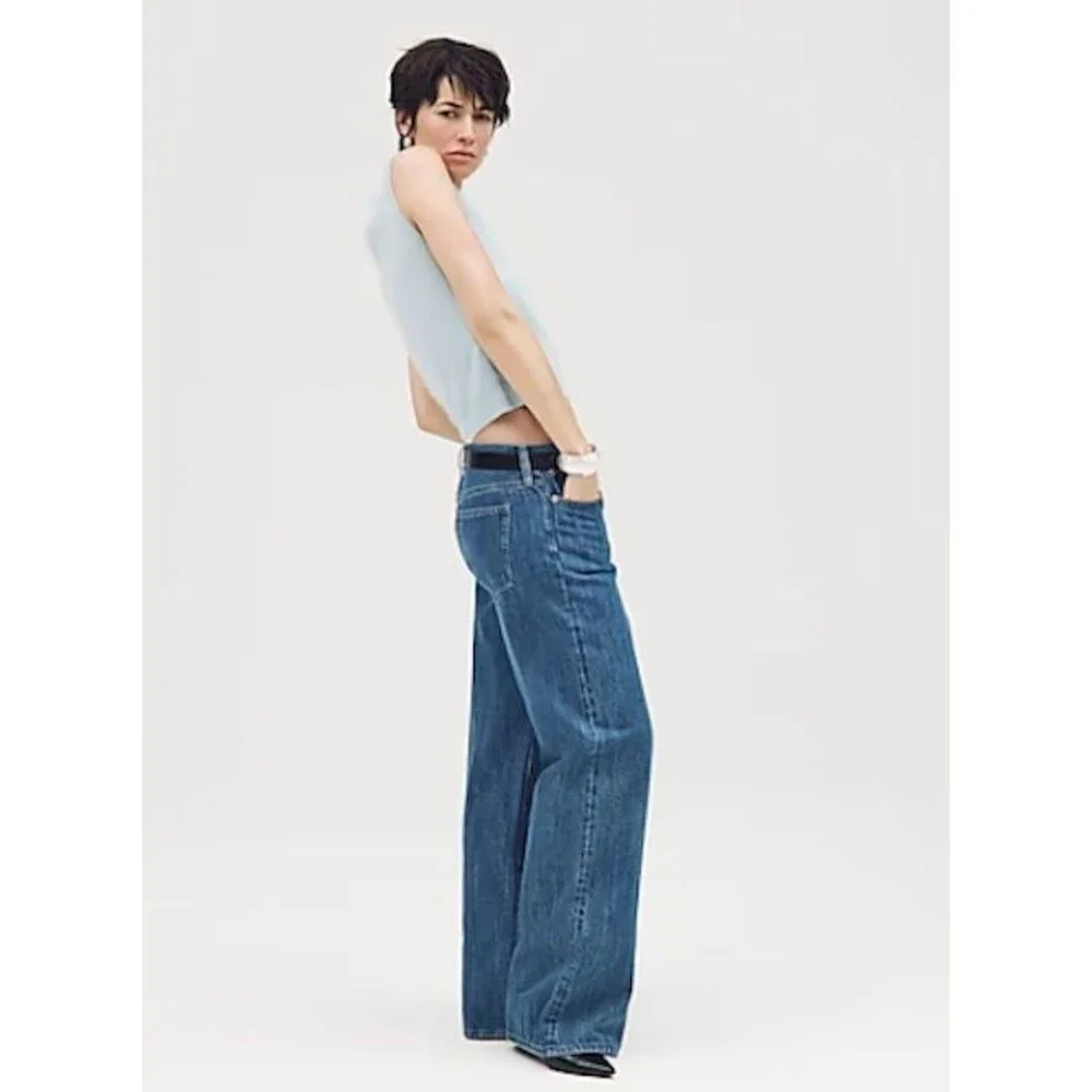 J.Crew Womens Jeans 31 Wide Leg  Low Rise Denim 100% Cotton Regina Wash NWT